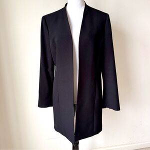 KASPER Elegant Black Open-Front Longline Blazer Jacket—SZ. 10